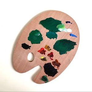 Wooden painter’s palette One side-painted Wood art or decor